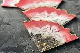 Epoxy resin coasters for kitchen blue and gold ocean handmade wedding gift. Resin Coasters Creating Your Own Diy Resin Coasters