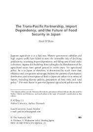 PDF) The Trans-Pacific Partnership, Import Dependency, and the Future of  Food Security in Japan
