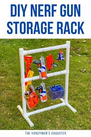 Only around $20 for the pipes and corners. Diy Nerf Gun Storage Rack The Handyman S Daughter