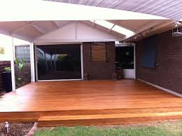 For a glossy finish, the wood needs to be dry, then sanded, stained (if desired) and sealed prior to the final glossy application. Timber Decking With Natural Gloss Finish All Type Roofing