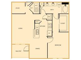 Our Gorgeous Campabasso One Bedroom Floorplan Has A Spacious Study Area With Built In Desk And Shelves Large Walk In Cl Floor Plans How To Plan Built In Desk