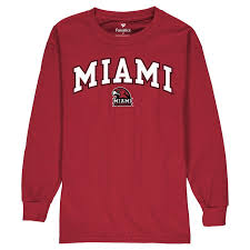 Miami University Redhawks Fanatics Branded Youth Campus Long Sleeve T Shirt Red Long Sleeve Tshirt Men University Of Miami Long Sleeve Tshirt