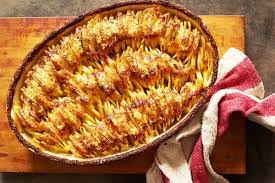 Cheesy Hasselback Potato Gratin Recipe Recipe Recipes Food Nyt Cooking
