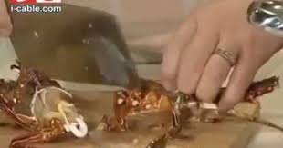 高師傅示範正宗上湯焗龍蝦伊麵 材料 龍蝦 上湯 洋蔥 紅蔥頭 蒜頭 牛油 伊麵 生粉調味料 鹽 糖製作方法 先將龍蝦放尿 將洋蔥 蒜頭 紅蔥頭切成茸 將龍蝦斬件 清走蝦頭內污物 蝦眼削走之後沖水洗淨 灑上乾粉 將伊麵淥熟後撈起放於碟上備用 燒滾油 將龍蝦泡油