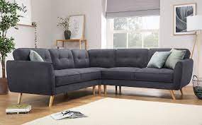 Harlow Dove Grey Plush Fabric Corner Sofa Only 899 99 12 000 Trustpilot Reviews Expert Advice 0 F Corner Sofa Living Room Corner Sofa Grey Corner Sofa