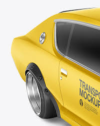 Download Retro Sport Car Mockup Half Side View In Free Mockups On Yellow Images Object Mockups PSD Mockup Templates