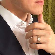 Men S Hand Carved Wedding Band Wedding Bands Mens Wedding Bands Rings For Men
