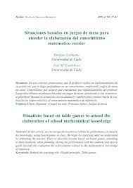 Un juego ludico matematico : Pdf Situaciones Basadas En Juegos De Mesa Para Atender La Elaboracion Del Conocimiento Matematico Escolar