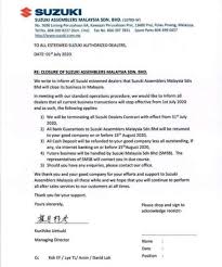 Deklarasi penutupan syarikat oleh pegawai pematuhan syarikat plt tempahan kolum iklan di 2 akhbar rasmi tempatan, english dan bahasa malaysia (bukan tabloid) sekiranya anda ingin membuat penutupan syarikat plt/llp, anda boleh upah agensi yang. Suzuki Assemblers Malaysia Tutup Operasi 1 Julai 2020 Ganti Dengan Syarikat Baharu Suzuki Malaysia Sdn Bhd