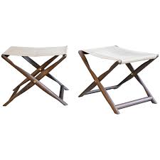 pair of propeller stools in fumed ash with linen seats by kaare klint 1stdibs com vintage stool stool furniture chair