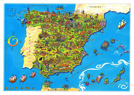 Spanien steht auf der liste der die meisten menschen kennen santiago de compostela in verbindung mit dem berühmten. Spanien Sehenswurdigkeiten Karte Karte Denkmaler Von Spanien Southern Europe Europa