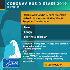 Patients With Covid 19 Have Reportedly Had Mild To Severe Respiratory Illness Symptoms Can Include Fever Cough Shortness Of Breath Symptoms May Appear 2