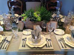 Country style goes perfectly with feeding a big gathering of friends and family. County French Table Setting By Dress The Table Interesting Way Of Setting Out The Cutlery French Table Setting Dining Table Decor Rustic French