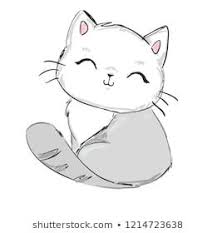 Hand Drawn Cute Cat Vector Illustration Children S Design Poster In 2020 Cat Vector Cat Sketch Kitten Drawing