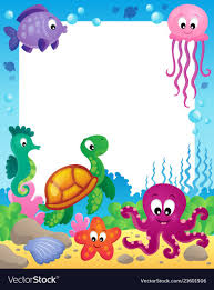 Frame With Underwater Animals 3 Eps10 Vector Illustration Download A Free Preview Or High Quality Adobe Il Underwater Animals School Crafts Class Decoration