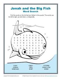 Jonah And The Big Fish Word Search Children S Bible Activities Sunday School Activities For Kids Childrens Bible Activities Sunday School Activities Sunday School Kids
