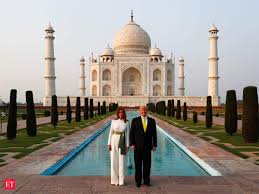 The taj mahal appears to gradually alter its color in the changing light of the day. Prez Donald Trump Visits Taj Mahal Says America Loves India The Economic Times