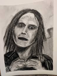 Creepy charcoal and pencil drawing in NC