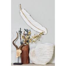 Top picks related reviews newsletter. Extra Large White Feather Wall Decor With Metallic Gold Trim 31 X 7 31 W 7 On Sale Overstock 22801604