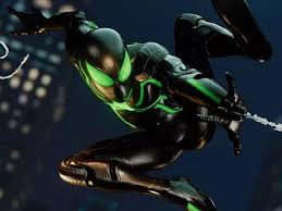 Black And Green Spiderman Suit Green Glow In The Dark Spider Man Costume Google Search Marvel Superhero Posters Spiderman Spiderman Comic