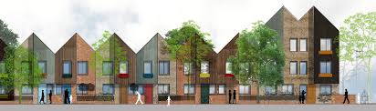 Open floor plans are a signature characteristic of this style. Terraced House Powell Tuck Associates