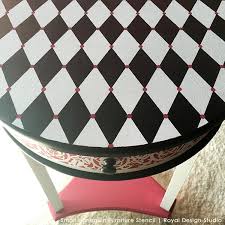 5 Harlequin Diamond Pattern Stencil Ideas Furniture Stencils Pattern Stencil Furniture Whimsical Painted Furniture