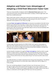 You will not be assessed on your age, ethnicity, gender. Advantages Of Adopting A Child From Wisconsin Foster Care By Communitycareresources Issuu