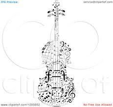 Black And White Music Notes Drawing Http Error 403 Forbidden Violin Tattoo Violin Free Vector Illustration
