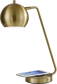 Brushed nickel touch control desk lamp with charging outlet and usb port Table Lamps With A Usb Port Deep Discount Lighting