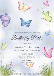 Magical Butterflies Invitation Templates Editable Docx Butterfly Invitations Free Birthday Invitation Templates Invitation Template