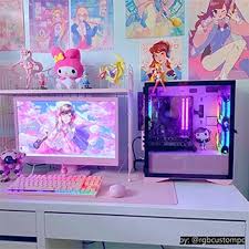 Pastel cloud pink kawaii anime desk mat mouse pad, large desk pad, big gaming mousepad 10x16 12x18 14x24 18x36. Odyss3y Gaming Pc Pink Rgb Custompc Llc Video Game Room Design Gaming Room Setup Game Room Design