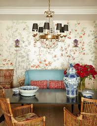 Mark D Sikes Mastering Blue And White Pagoda Red Stories In 2020 Dining Room Blue White Wicker Furniture Dining Room Wallpaper