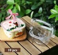 Bakewareind Multipurpose pvc cake box with lid handle, 10pcs