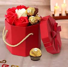 This valentine's day, try something a little more original with these gifts that are sure to make her swoon. Tied Ribbons Valentine Gifts For Girlfriend Boyfriend Husband Wife Girls Boys Valentines Special Faux Rose Petal Soap Ferrero Rocher Chocolate Box And Gift Box With Hanging Loop Amazon In Grocery