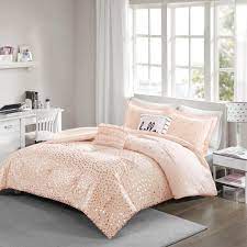 Shop gold bedding sets for a luxurious appeal. Twin Txl Zoey Metallic Triangle Print Comforter Set Micro Fiber Pink Gold Design Ebay