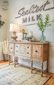 Space in many homes is in short supply, especially if you have a family as you often seem to outgrow the space you have! Farmhouse Dining Room Sideboard Decor 68 Ideas Rustic Sideboard Decor Sideboard Decor