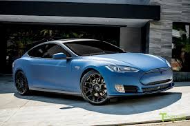 Matte Blue Metallic Tesla Model S With Ts117 Gloss Black 21 Inch Forged Wheels By T Sportline Tesla Model S Tesla Model Tesla Model X