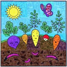 happy vegetable mural kids art projects art lessons drawing images for kids