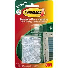 Command Outdoor Light Clips 16 Clips 20 Strips Pack Walmart Com Light Clips Exterior Christmas Lights Christmas Lights Outside