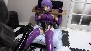 Purple Latex Kigurumi Bondage Vibrating