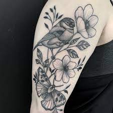 Being around nature can be quite breathtaking with an array of beautiful flowers that ooze life and elegance and wearing flowery tattoos is a cool way of expressing love for nature. Jeantheman Tattoo Flora Jeantheman Jtm Jeanthemantattoo Flora Floral Floraltattoo Flowers Bird Tattoo Tattoos Tattooed Ink Inked Blackwork Blackworkflowers Blackworkers Trencin Slovakia Facebook
