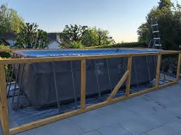 Intex pool mit paletten verkleiden intex pool abdeckplane 366 aktuelle preise vergleiche hier geht es zu unseren aktuell besten preisen für intex pool abdeckplane 366. Intex Ultra Frame Pool 549x274 Verkleidet Bau Und Technik Poolpowershop Forum