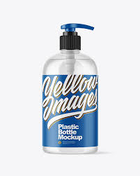 Clear Plastic Bottle With Pump Mockup In Bottle Mockups On Yellow Images Object Mockups