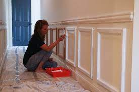 Historically, the chair rail was used as a way to protect walls from being damaged when dining room chairs were pulled away from the table (smart!). Diy Chair Rail Panel Moulding Sincerely Sara D Home Decor Diy Projects Dining Room Chair Rail Diy Chair Panel Moulding