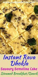 Place the semolina, flour, salt and sugar in a large bowl and whisk to combine. Instant Rava Dhokla Steamed Savoury Semolina Cake Cook With Renu