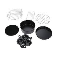 7 Pcs Air Fryer Accessories For Power Airfryer Suitable For Xl Gowise And Phillips 5 3qt5 8qt Barrel Silicone Mat Skewer Rack Pan Pizza Pizza Bake Silicone Mat