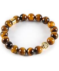 The Gold Gods Buddha Tiger Eye Gemstone Bracelet Zumiez In 2020 Mens Beaded Bracelets Bracelets Tigers Eye Gemstone