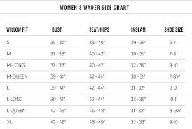 Waders Size Chart Www Bedowntowndaytona Com