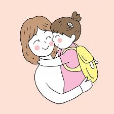 Dibujos Animados Lindo Regreso A La Escuela Madre E Hija Besandose Vector Premium Fre Dibujo Madre E Hija Dibujar Caras De Dibujos Animados Dibujo Para Mama