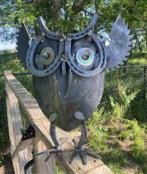 See more ideas about metal art, scrap metal art, saw blades. Scrap Metal Owl Yard Sculpture Rustic Artistry